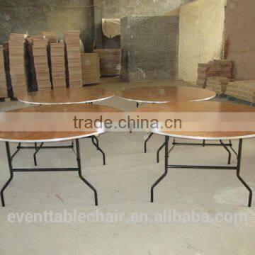 Round Plywood Banquet Folding Table With Alu Table Edge for Party Rental Wedding photo-2