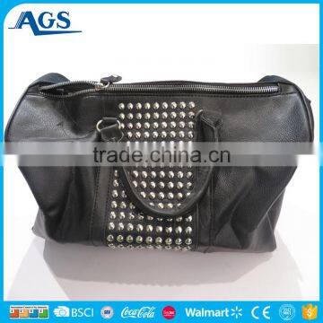 Professional direct custom logo lady tote bag in black