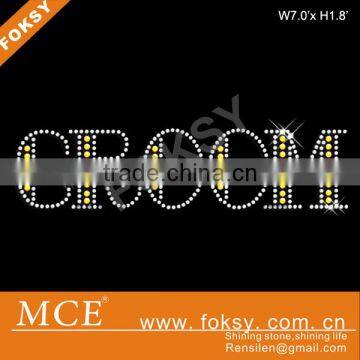 Bling letter rhinestone transfer Groom