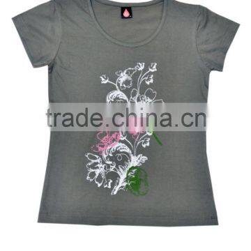 Organic Cotton Knitted Girls t Shirt_100% Organic Cotton Comfortable Baby T-shirt and Organic Printed photo-3