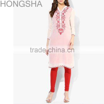 Ladies Kurta Embroidery Designs Pakistani Style Women Long Kurta HSD1354