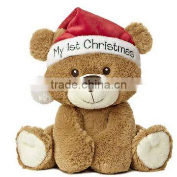 Plush bear with christmas hat cute christmas teddy bear