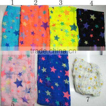 Fashion summer chiffon print star flag designer scarf