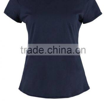 MGOO OEM Service Woman Curved Hem T Shirt Short Sleeve Plain Round Neck T Shirts Wholesale China photo-5