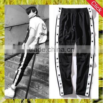 Wholesale mens sports gym active wear striped fitted joggers track running sweat pants