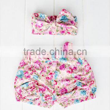 Baby Girl Short Hot Pants Cotton Printed Girls Shorts Floral Pattern Childrens Boutique Clothing photo-3