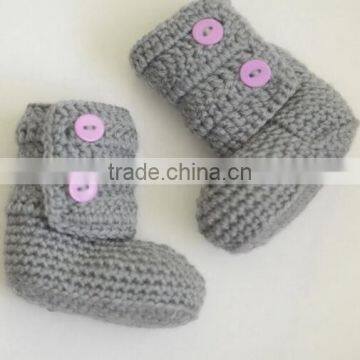 Wholesale Baby Shoes Crochet Kid Shoes Warm Winter Snow Pink Knitting Shoes photo-3