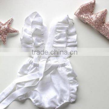 Baby Girl Infant Summer Fashion Clothes Cotton Ruffle Red Romper Design photo-5