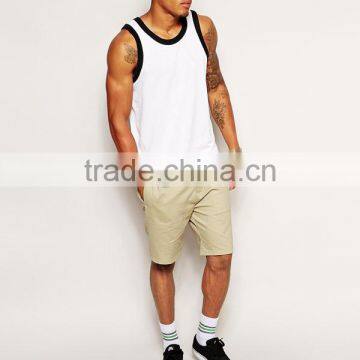 Plain White Stringer Mens Tank Tops Wholesale photo-4