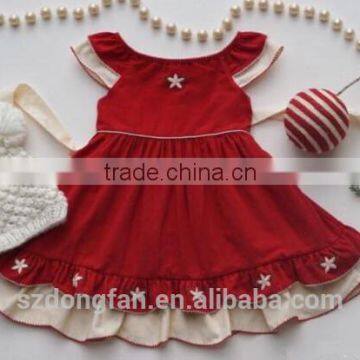 2016 Hot Sale Baby Girls Holiday Boutique Red Dress for Kids Girl Christmas Dresses photo-4
