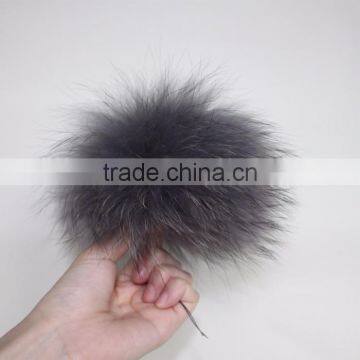 Myfur Random Colorful Genuine Raccoon Fur Pom Poms Attach Hat photo-2