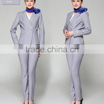 Juqian Custom High Class Factory Price Winter Season Manufacturer China Fashion Colors Airline Stewardess Uniforms Wholesale photo-5