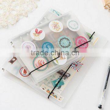 A6 translucent PP cover planner refillable text loose leaf planner with band Notebook cover