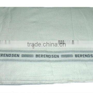 100% Cotton Double Side Brushed Flannel Sheet With Blue and Black Logo Print(WhiteBleached) photo-2