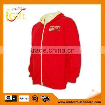 Lastest product best price plain red comfortable custom made lined hoodie