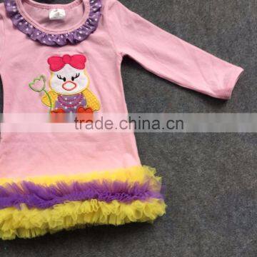 Easter New Design 2016 Girls Dress Summer Dress Popular Holiday Baby Kids Chick Long Sleeve photo-2