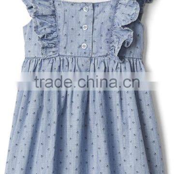 Bulk Wholesale 2017 Kids Clothing Cute Baby Girl Summer Clothes Elegant Floral Flutter Dress