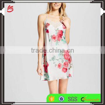 Fashion Girls Custom 2017 Sexy Ladies Fancy Pajamas Set Elegant Printed Pyjamas Set photo-2