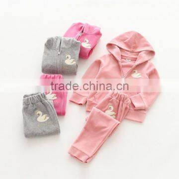 Wholesale new style velvet girls casual kids clothing set