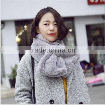 Warm fluffy fur scarf turtleneck collar female