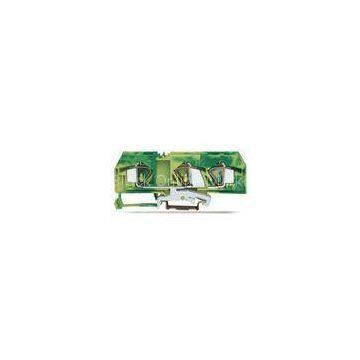 24 - 6 AWG Ground Spring Terminal Blocks , Spring-Clipping Connect Ways
