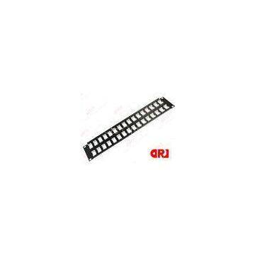Black Empty 32 Port Rj45 Rack Mount Patch Panel CE ROHS REACH