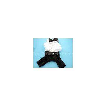 Customized White Black Boy Pet terrier Dog Formal Wear For Wedding Party