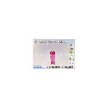 Stadium Ice Cold Double Layer Plastic Drinking Cups With Straw And Lid