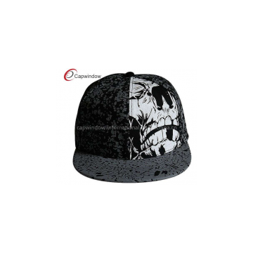 Demon Pattern Snapback Baseball Caps Black Printing for youth baseball