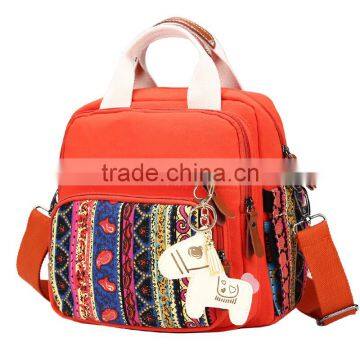 wholesale red color women's backpack with zipper