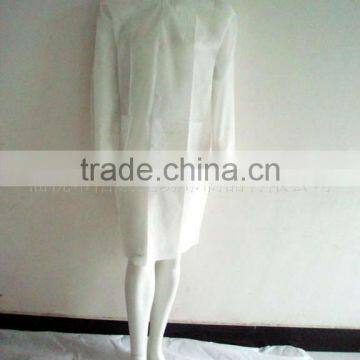 Surgical disposable white lab clothes/work clothes with elastic cuff