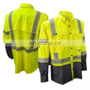 Custom Mens Mechanic UV Sun Protective Work Shirt With Reflective Shirts Pants Design Clothing
