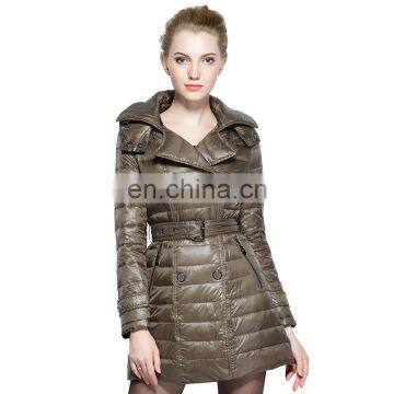 Elegant Ladis Down Coat Long Pattern Warm Women Down Jacket photo-3