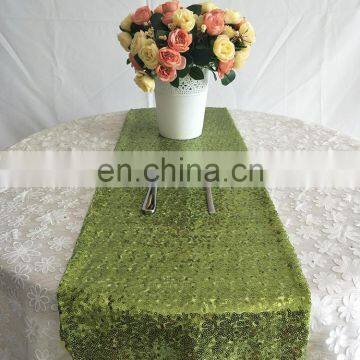Glitter Sequins Fancy Wedding Green Table Runner photo-2