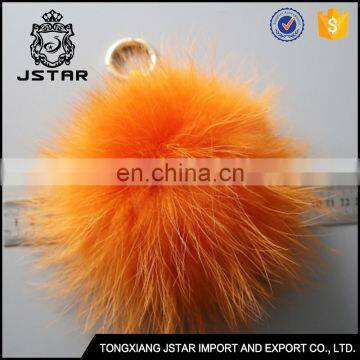 JSTAR hot selling orange bags accessory big fur pom pom ball