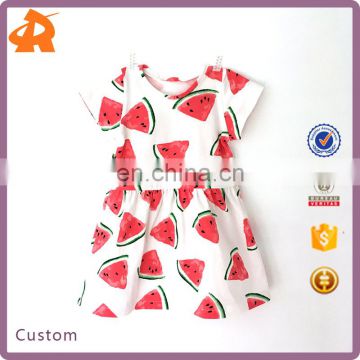 Children Summer Fashion Simple Lovely Printed Watermelon Dress For Kids Girls