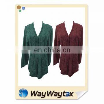 OEM service fashion knitted wool cardigan woman sweater China manufacturing