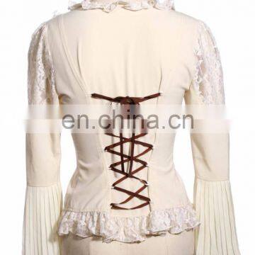 Steampunk Soft Blouse With Choker Look Collar photo-2