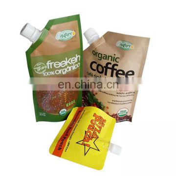 China manufacture coloring printing cheap organic soluble coofee stand up pouch packaging with spout