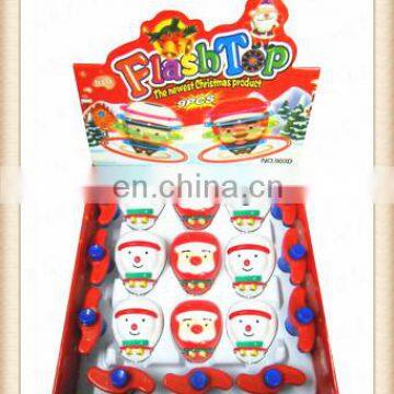 New Product Plastic Kids Christmas Toy Infrared Ray Musical Spinning Flashing Top Toy