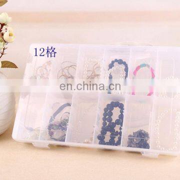 12 Grid Clear Adjustable Plastic Jewelry Bead Organizer box Storage Container case