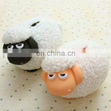 little lamb money box coin bank, custom made white sheep coin bank, making plastic coin bank money box for little sheep