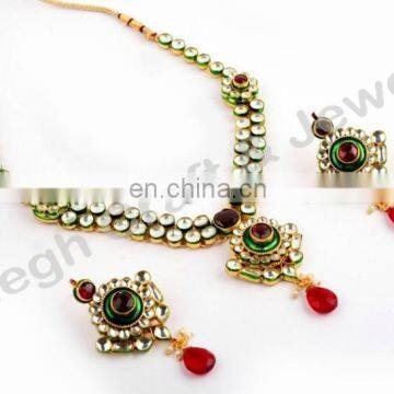 Real kundan jewellery set - indian imiation jewellery - Delicate indian jewelry - Fancy indian jewelry - Bollywood jewelry