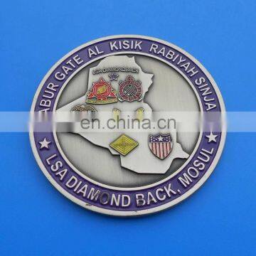 Antique Silver Customize Iraq Map Souvenir Metal Coins photo-2