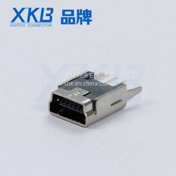 Cross-border supply 180 degree mini USB socket