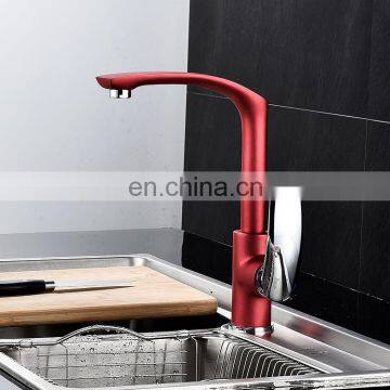 Modern Cheap Discount Brass Hot Cold Water Red Kitchen Basin Faucet,water Tap photo-3
