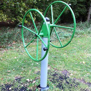 Community Fitness Equipment Double Person Big Wheels Physical Fitness and Arm Trainer Outdoor Fitness Equipment photo-4