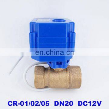CWX-15N 3/4" DN20 12VDC Brass Motorized Ball Valve 2 Way Electrical Small Ball Valve CR-01/CR-02/CR-05 Electric Automatic Valve