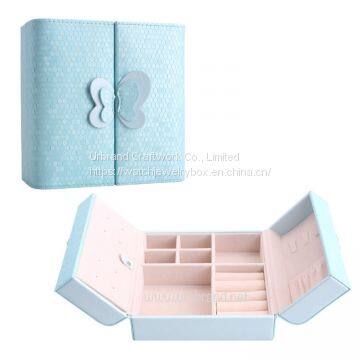 Jewelry box leather jewelry storage box new cosmetic case jewelry box wholesale custom