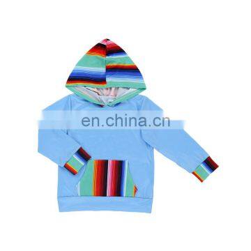 Baby Girls Long Sleeve Serape Hoodie Tops One Pocket Boutique Shirt Brushed Silkmilk Super Soft Tshirt Kids